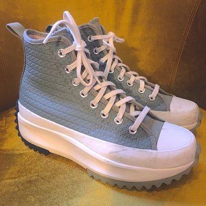 Converse Run Star Hike High-Top, Grey quilted fabric, White Gum Star Sole
